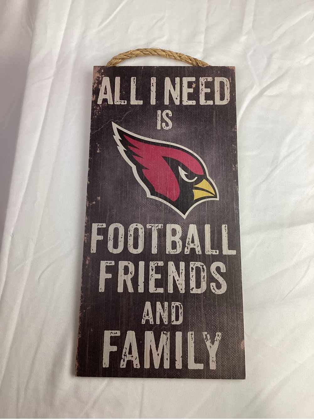 NFL Arizona Cardinals Wood Hanging Sign - Cardinal Red, Black, Yellow, White